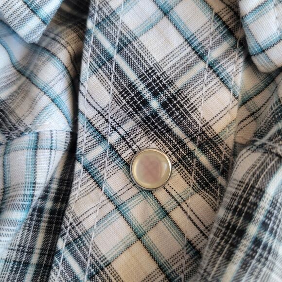 Wrangler Men's Short Sleeve Pearl Button Plaid Western Work Shirt | Sz 2XL - Picture 9 of 10